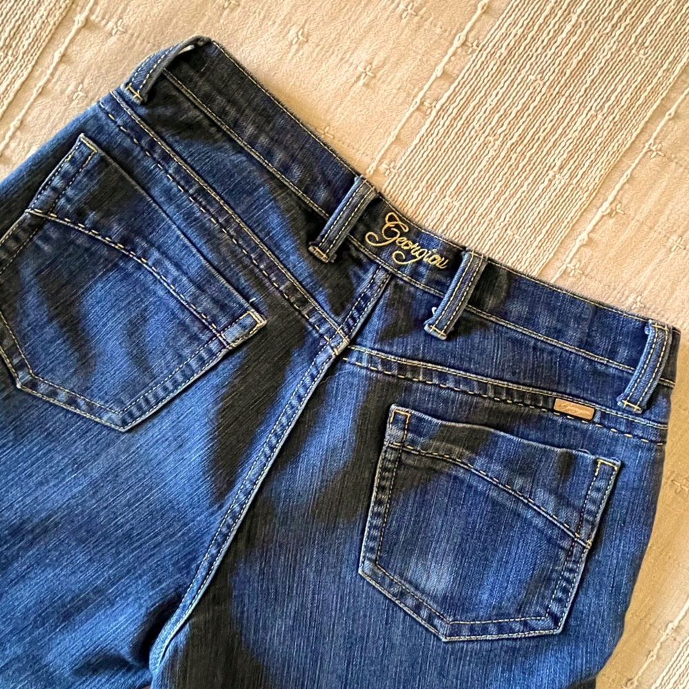 Georgio Studio Jeans Womens 8 Dark Wash Boot Cut unique stitching nonsmoking hm